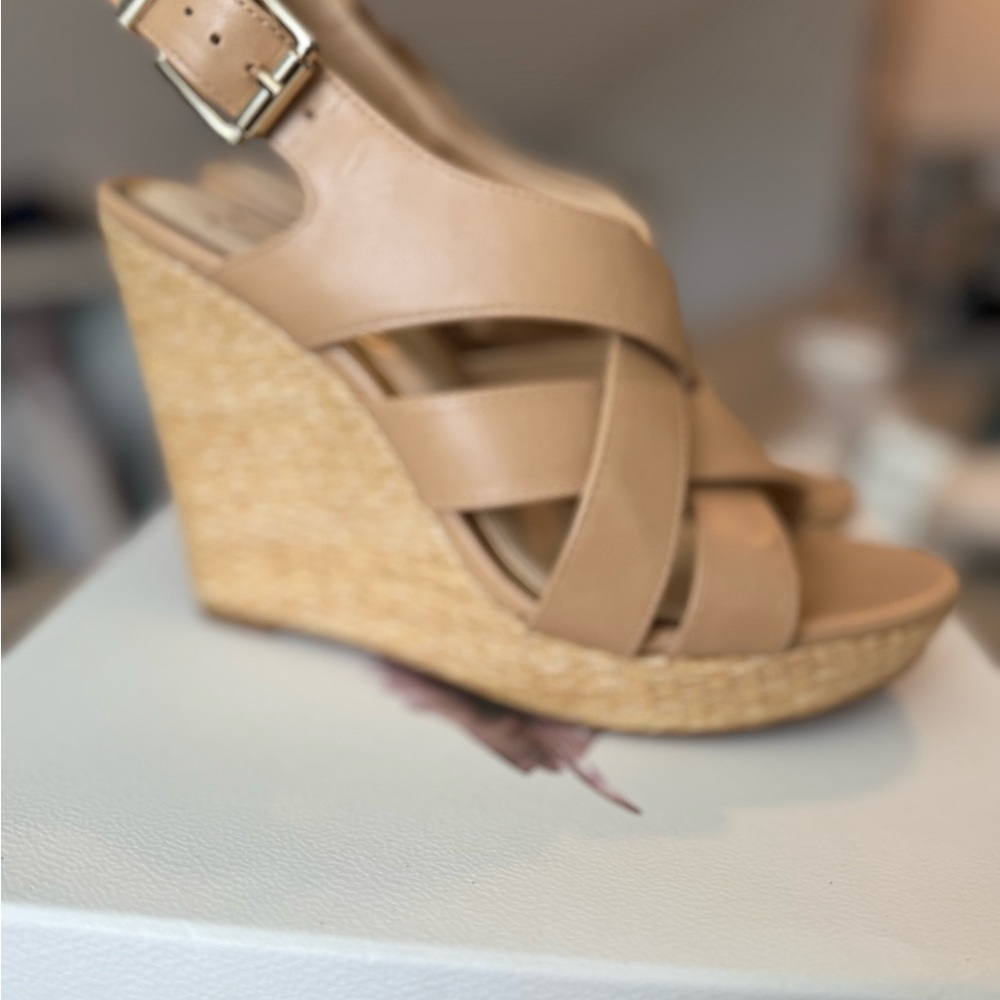 Jessica Simpson Beige Wedge Sandals